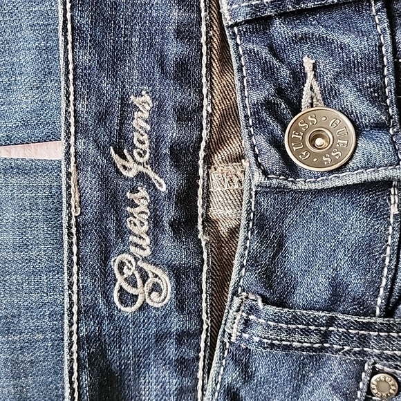 Guess Jeans Straight Leg Low Rise Dark Blue Size 28 - Picture 7 of 12